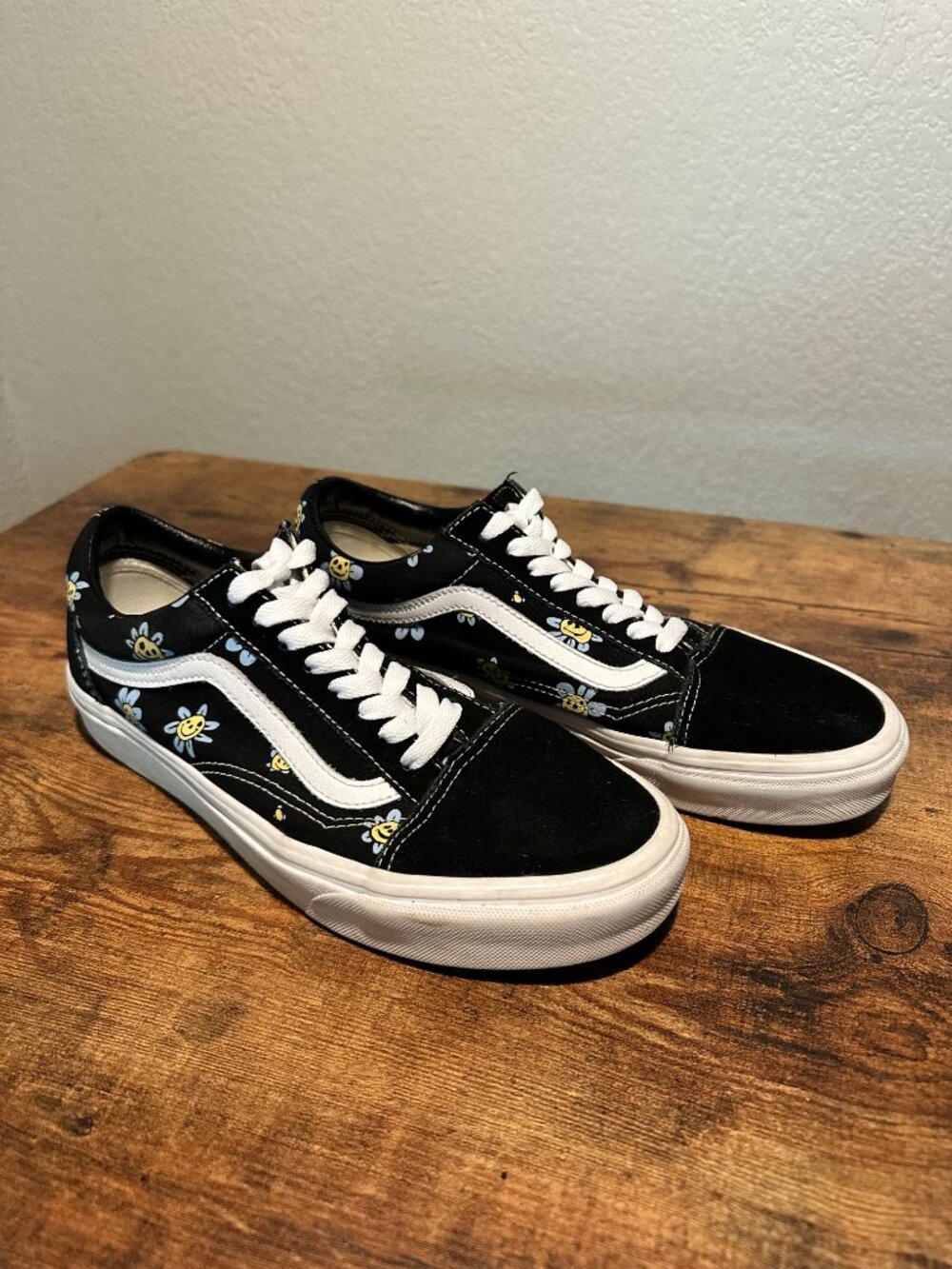 Vans Old Skool Trippy Daisy Flower Lowtop Retro Streetwear Skater Shoes M8.5 W10